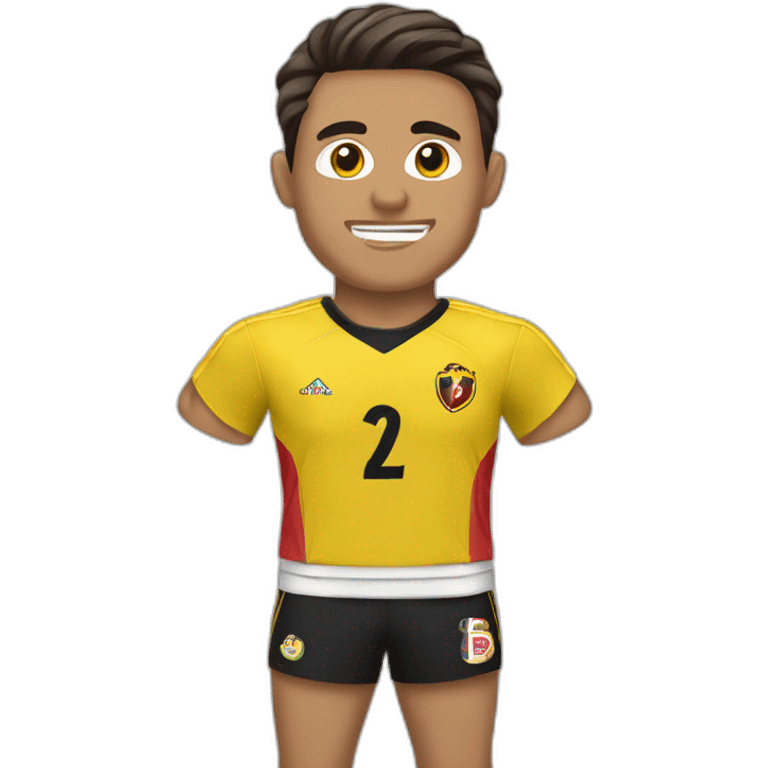 jugador de futbol con playera del chapulin colorado emoji