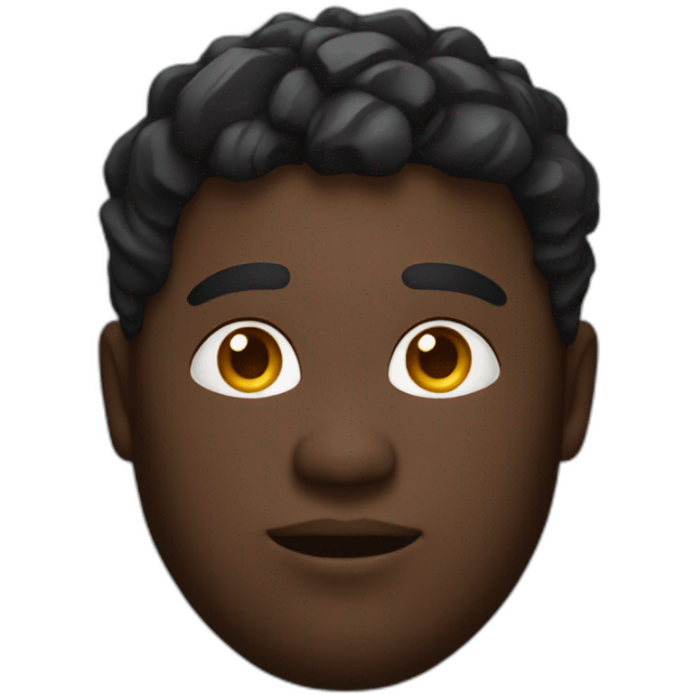 a man with dark skin, chubby face and gradient cut with a chain around his neck emoji