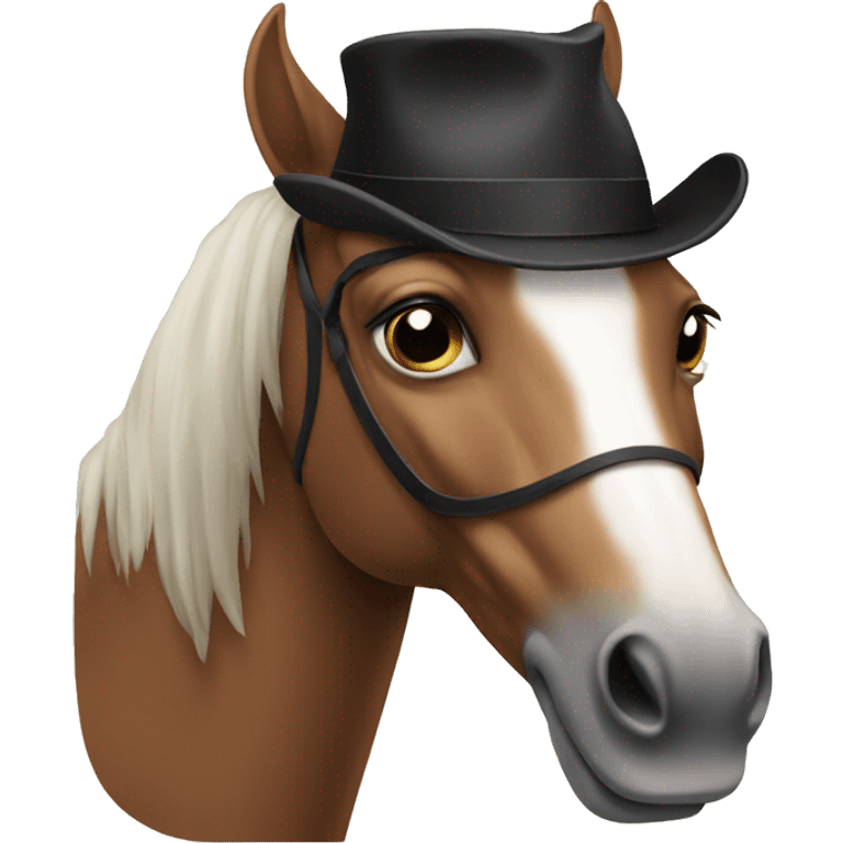 Horse with hat emoji