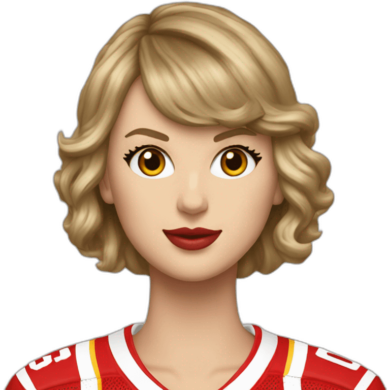 taylor swift wearing chiefs jersey number 87 emoji