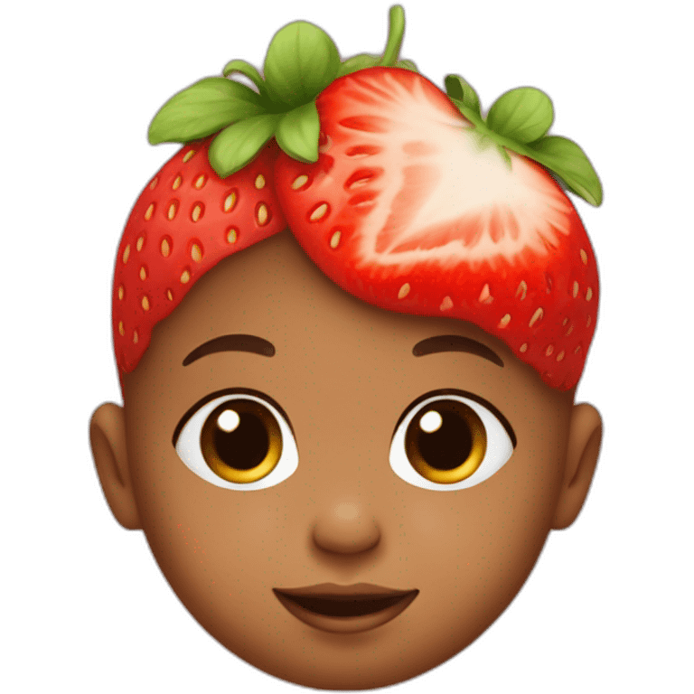 Baby with a strawberry on top of the head emoji