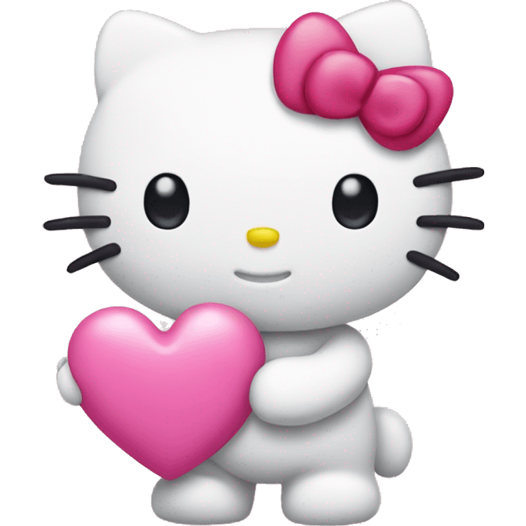 hello kitty holding a pink heart  emoji