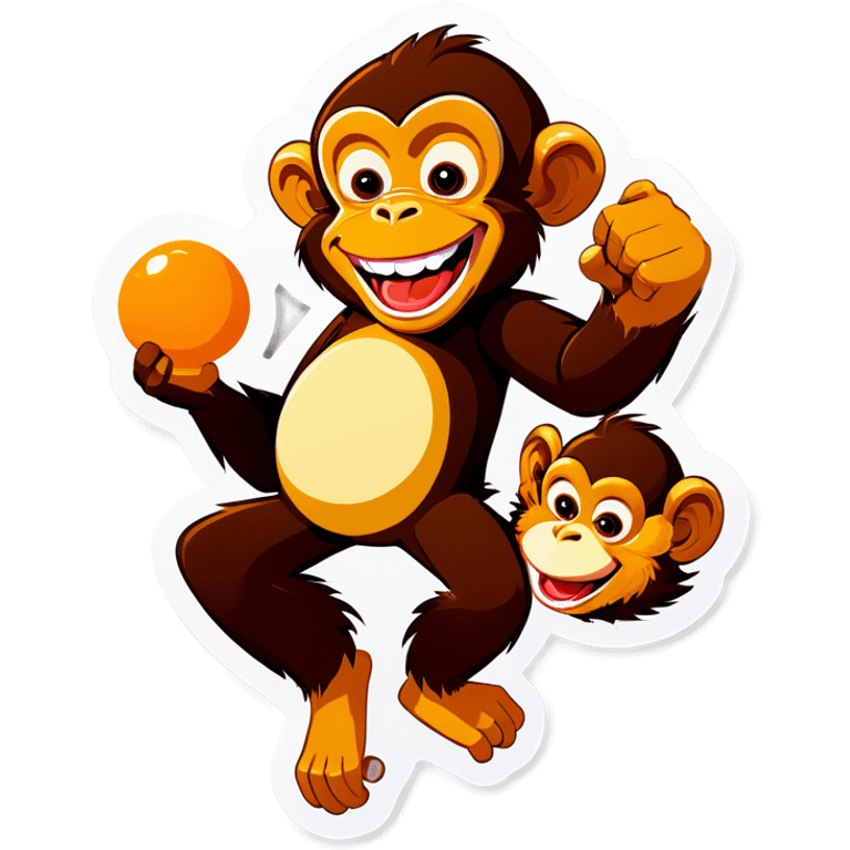 Monkey laughing at his friend's monkey emoji