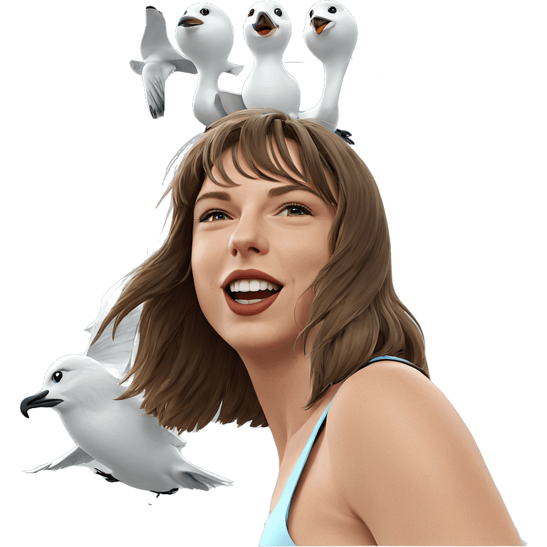 girl with seagull under sky emoji