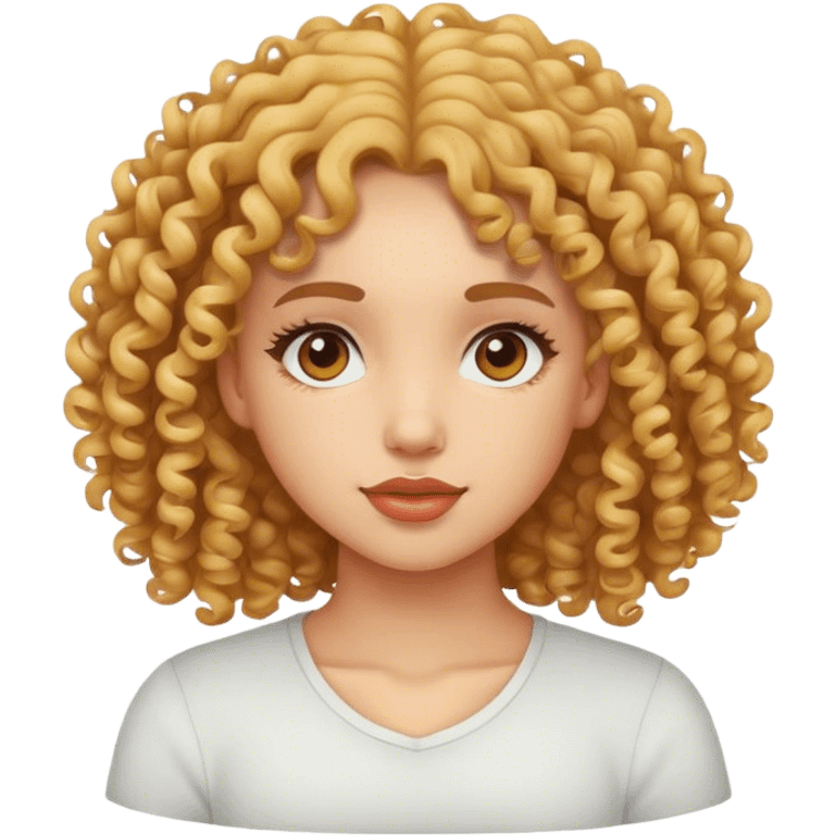 Curly hair light skin girl emoji