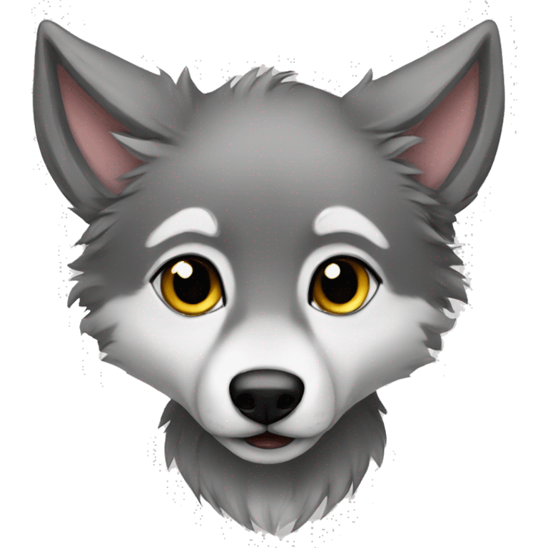 Baby Wolf luagh emoji