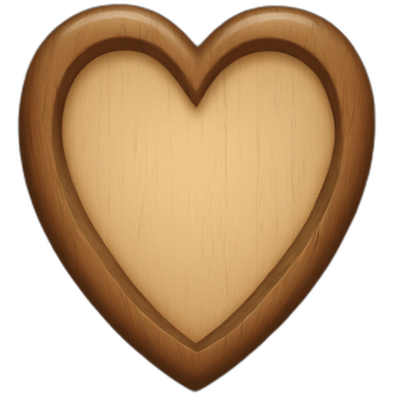 wood heart frame emoji