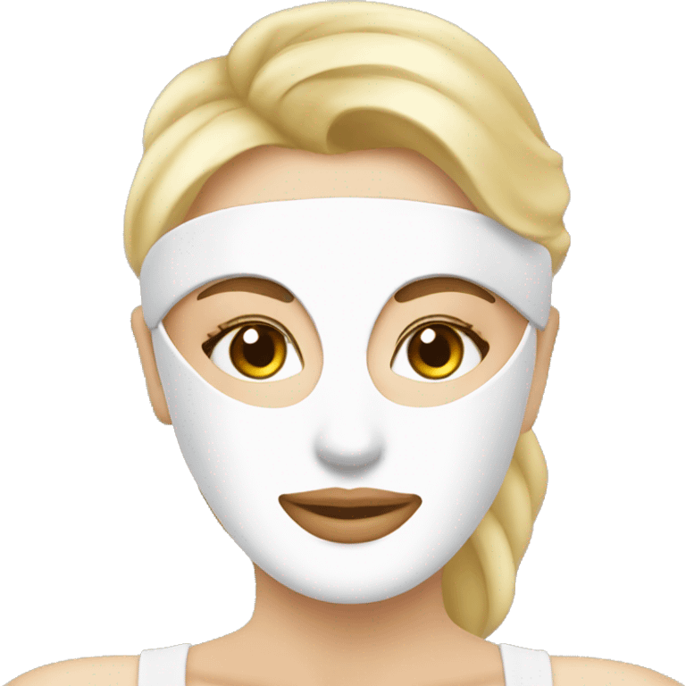 Blonde Lady with face mask spa beauty full face relaxing emoji