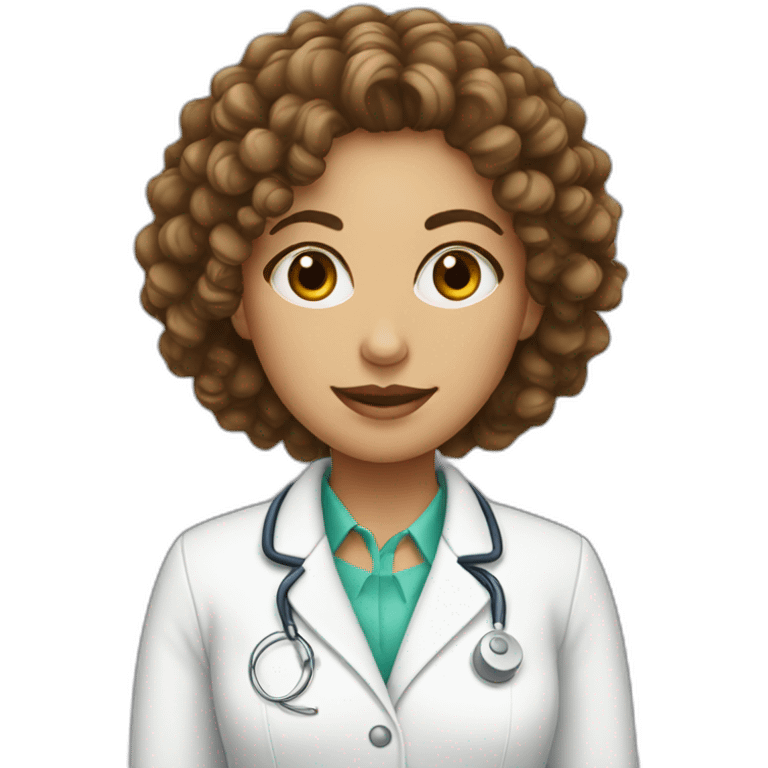 Female curly hair dermatologist emoji