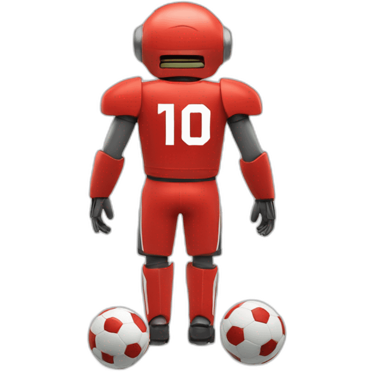 red robot soccer jersey number 10 emoji