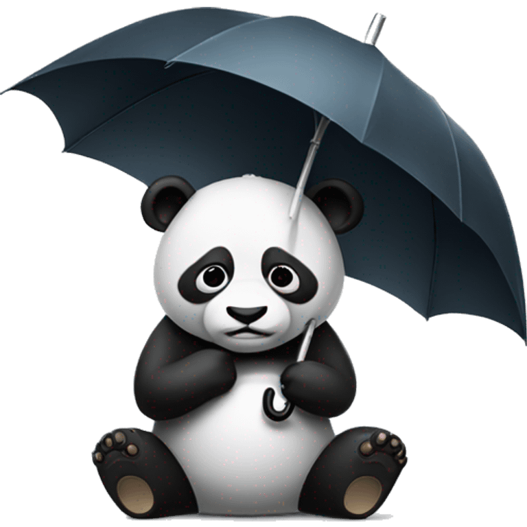 Sad panda Holding a umbrella  emoji