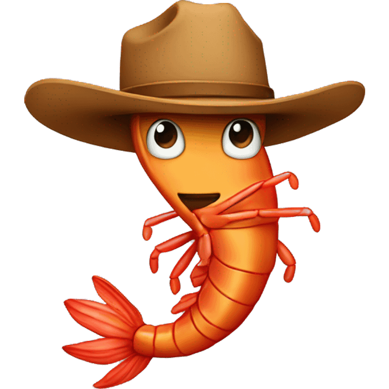 Shrimp in a cowboy hat emoji