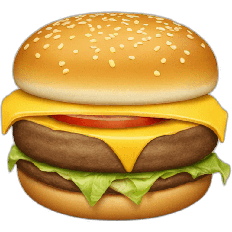 A burger with 3 meat patties and 3 slices of cheese only emoji