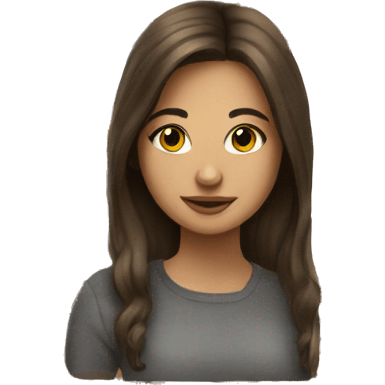 Brunette girl painted  emoji