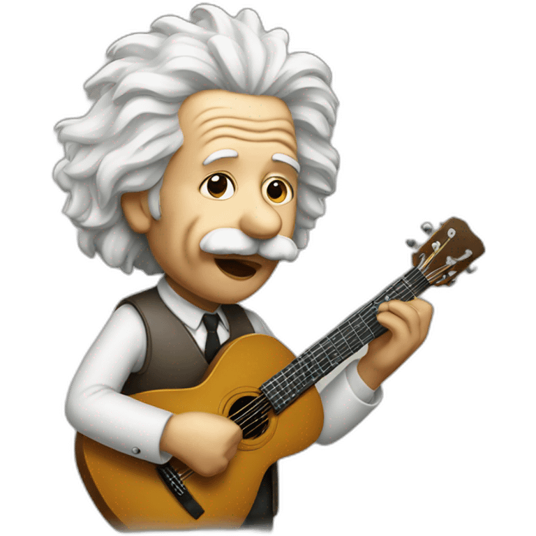 Einstein with a guitar emoji