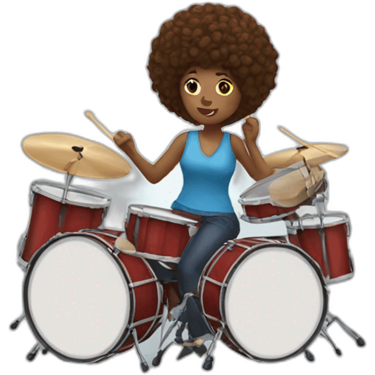 woman playing drums emoji