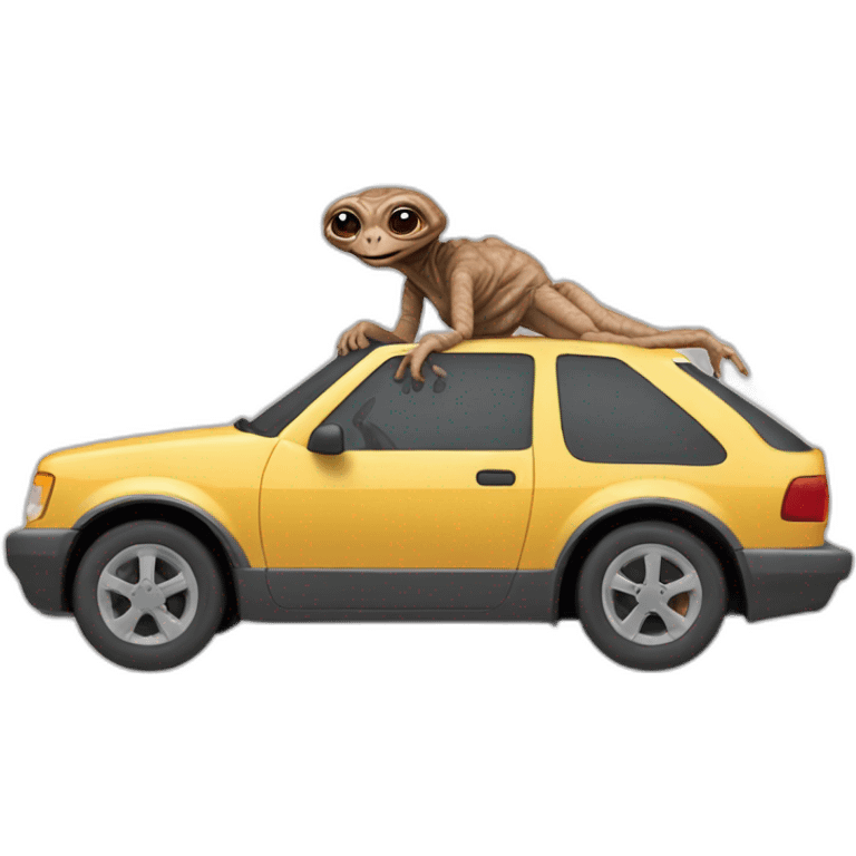 E.T qui conduit une voiture emoji