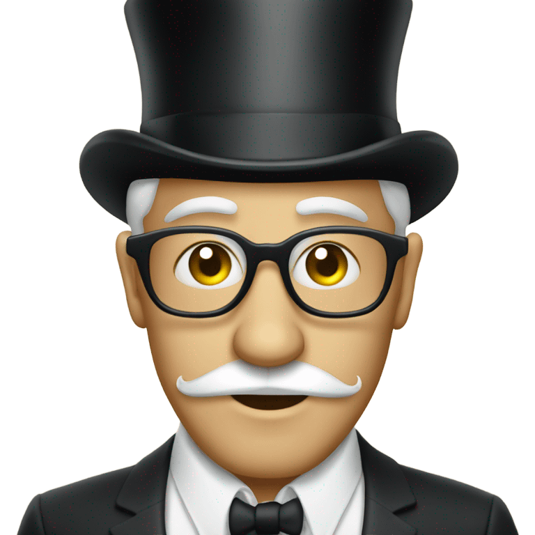 Guy wearing monocle and top hat on toilet emoji