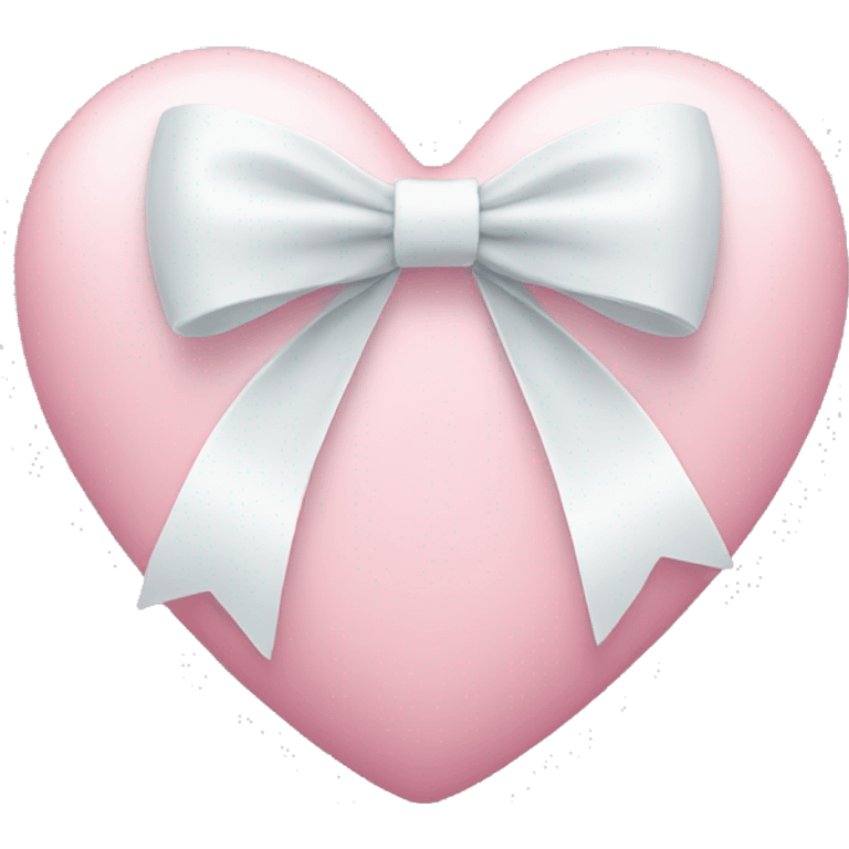 Pastel pink heart with white bow emoji