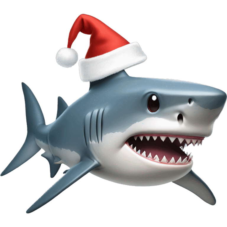 Shark wearing a Santa hat emoji