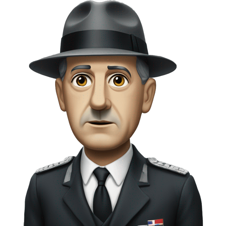 photorealistic serious Charles de Gaulle in suit emoji