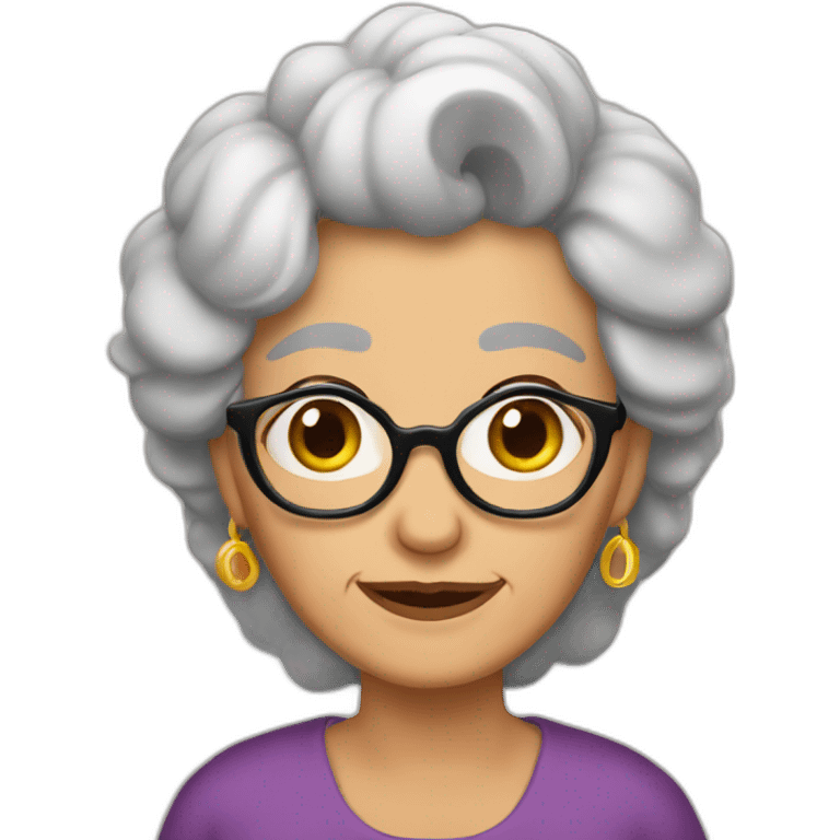 abuela morena sin lentes emoji