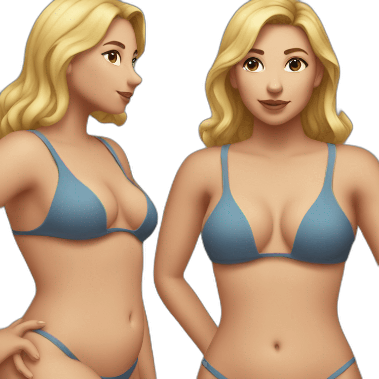 Slim-Thicc caucasian woman swimsuit posing emoji