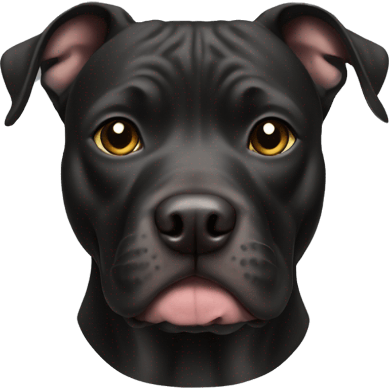 Old black pit bull emoji