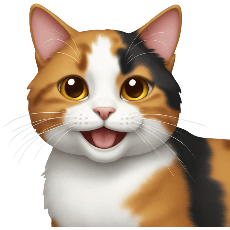 calico cat smiling emoji