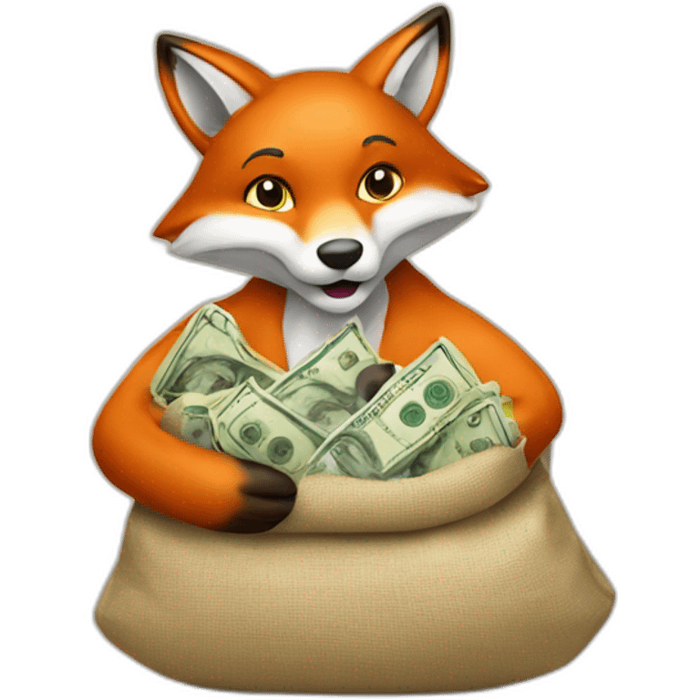 Fox-with-Money-sack emoji