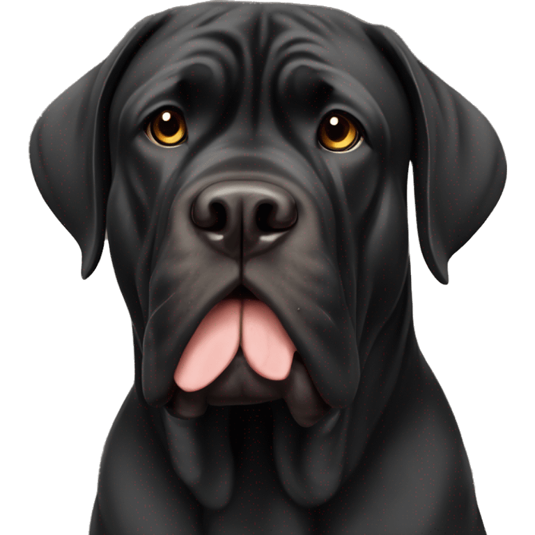 Black English mastiff with tan stripes on forehead emoji