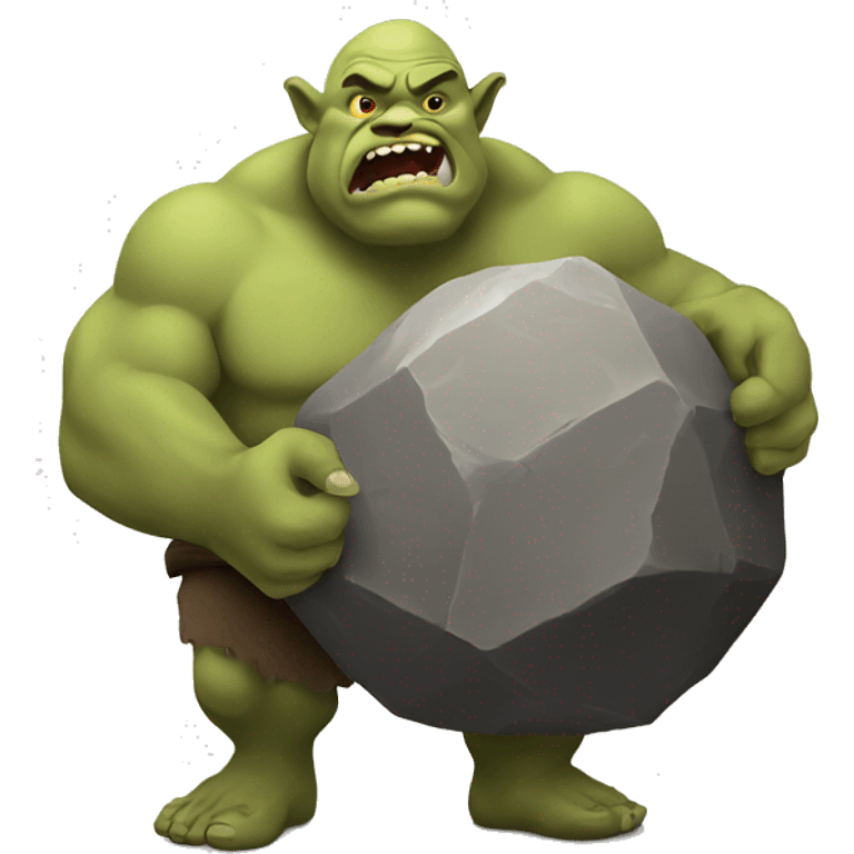 ogre holding round big stone emoji