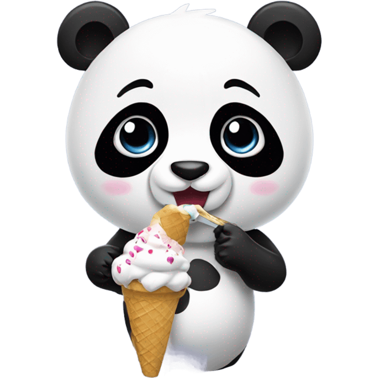 Panda eating ice cream emoji