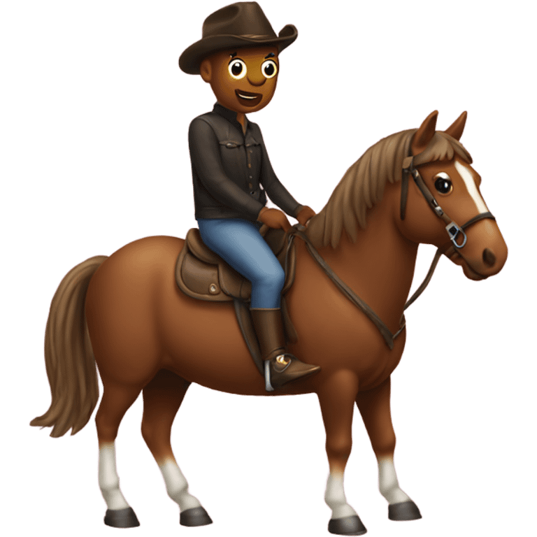 Poop riding a horse emoji