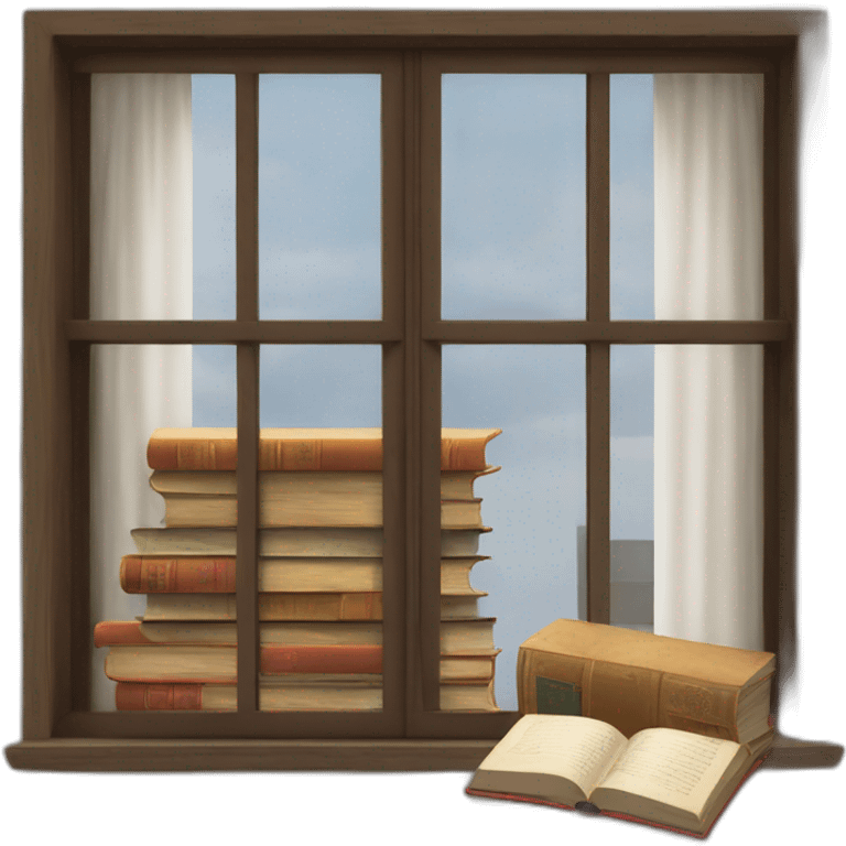 Books entering by a window emoji