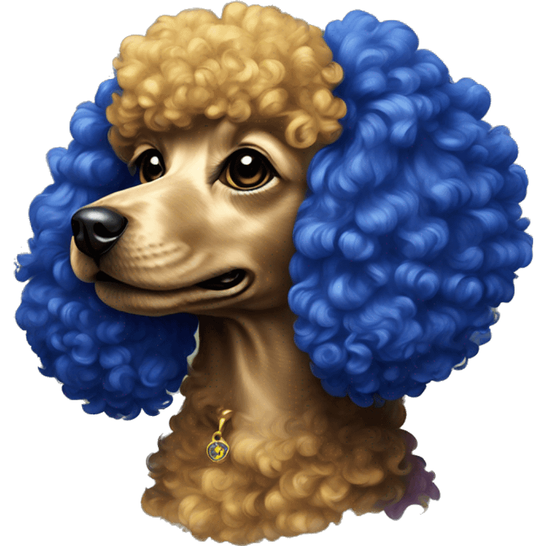 Royal Blue and gold rainbow poodle emoji