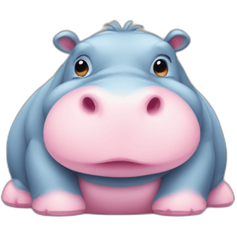 Cute little chubby Hippopotamus emoji