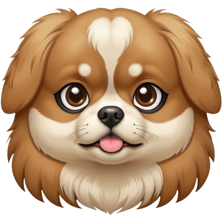 cute tibetan spaniel with cross eyes emoji