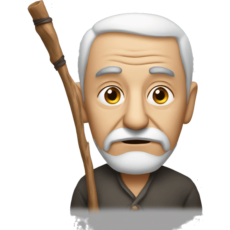 Sad old Turkish man with a stick emoji