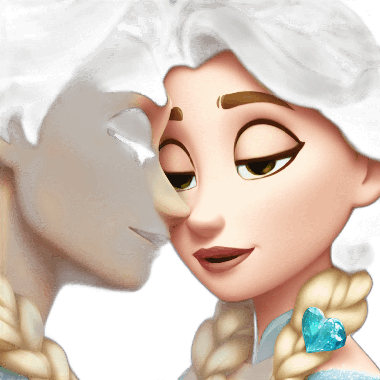 elsa kissing anna emoji