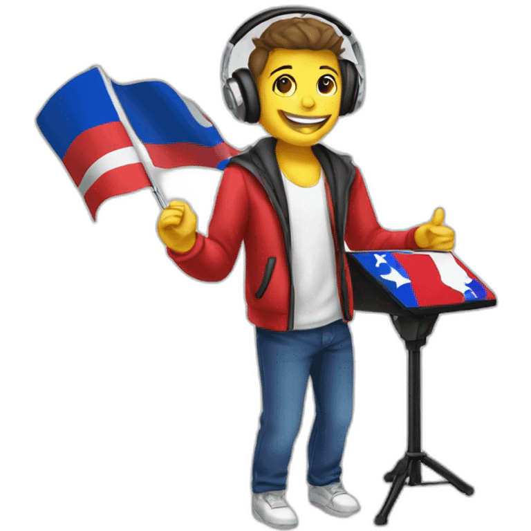 Disk Jockey with Savoie flag emoji