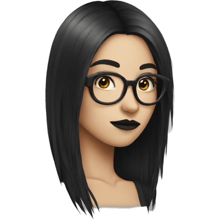 Goth woman glasses long hair emoji