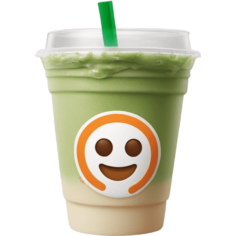 Green iced matcha latte in Dunkin’ Donuts cup emoji