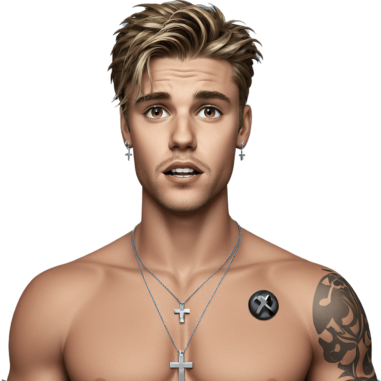 male model with cross necklace emoji