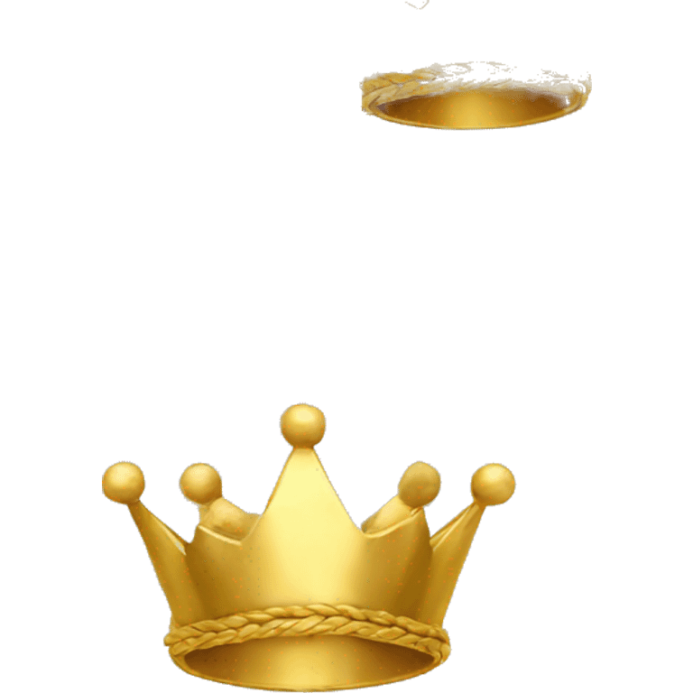 Gold crown made of braided gold strands with gold leaves with golden daffodils  emoji