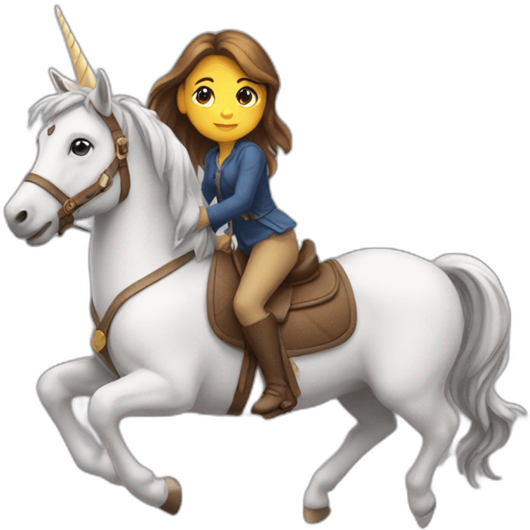 Fille sur licorne emoji