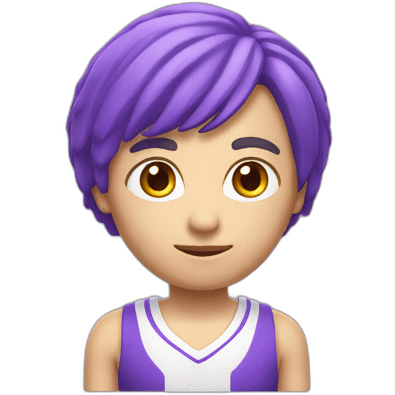 Un short court violet et blanc emoji