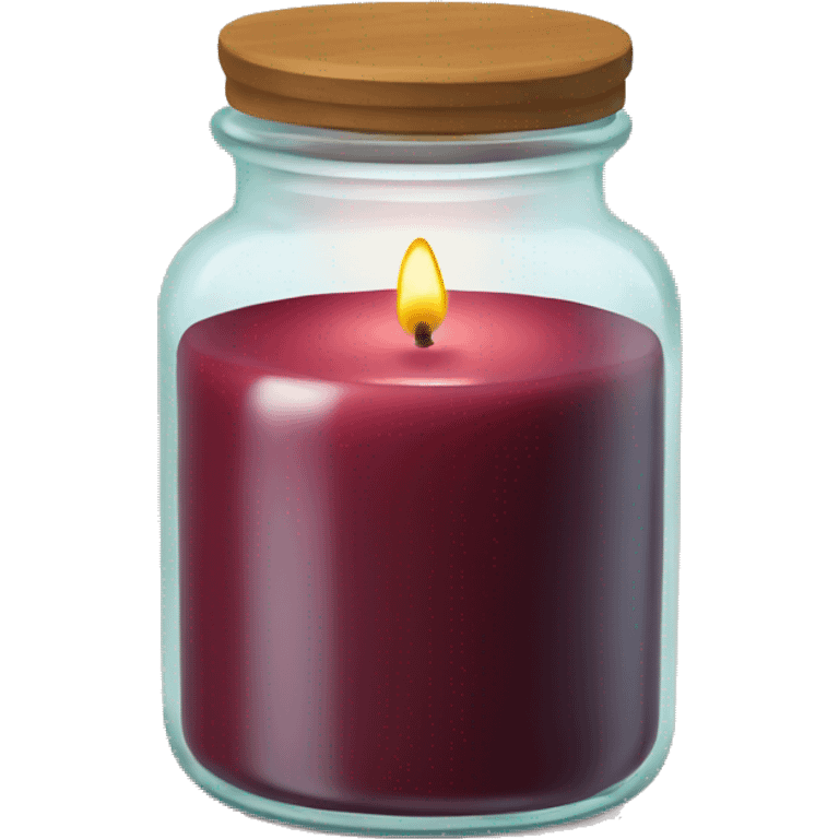 Maroon candle in glass jar  emoji