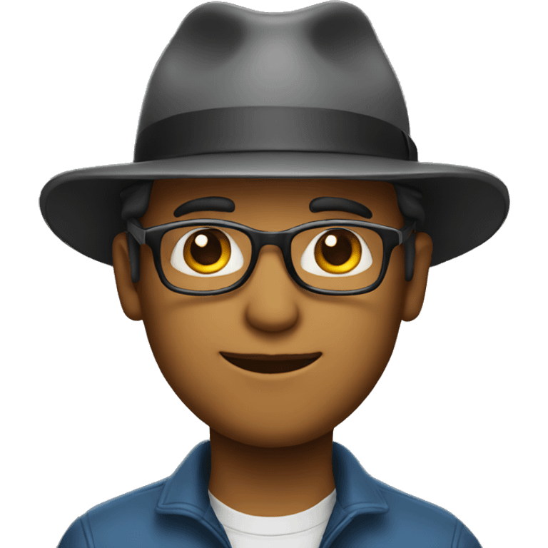 man with glasses & hat emoji