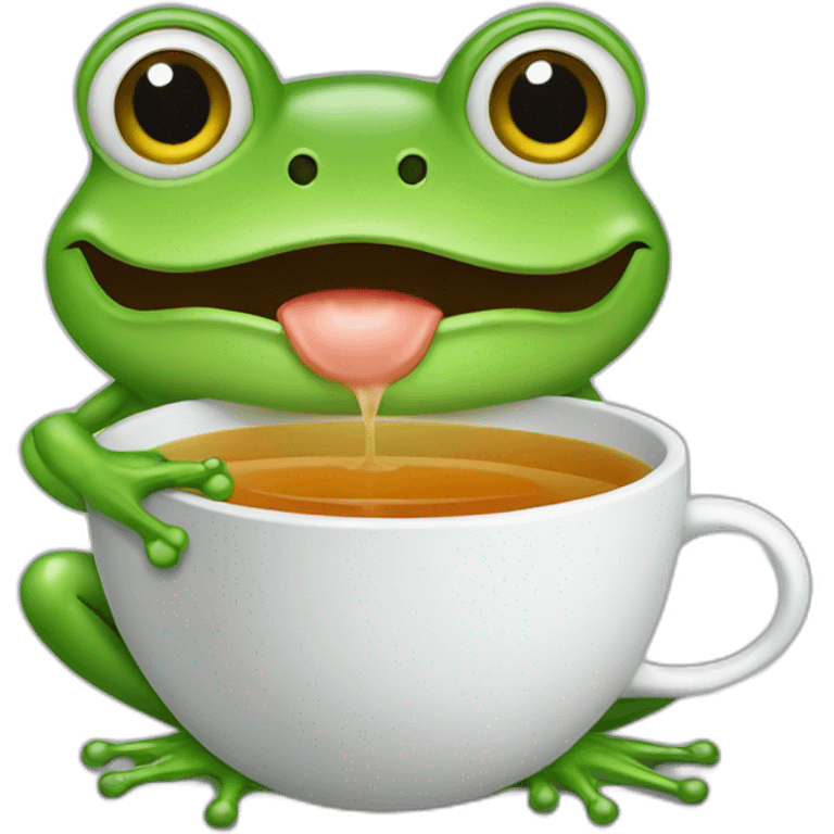 frog drink tea emoji